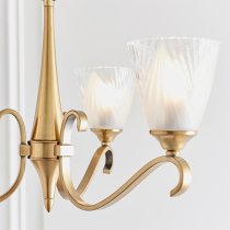 Cua 3 Lights Ceiling Pendant Light In Brass With Deco Glass