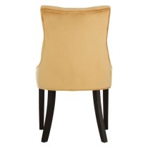 Adalinise Gold Velvet Dining Chair With Wooden Legs In A Pair