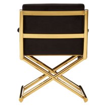 Agnetas Velvet Bedroom Chair In Black With Gold Frame