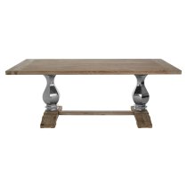 Mintaka Wooden Dining Table With Silver Legs In Natural