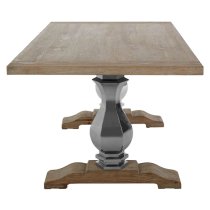 Mintaka Wooden Dining Table With Silver Legs In Natural