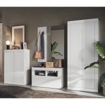 Taylor High Gloss Shoe Cabinet With 2 Doors In White