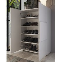 Aleta High Gloss Shoe Storage Cabinet With 2 Doors In White