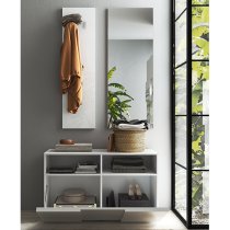 Aleta High Gloss Hallway Furniture Set In White