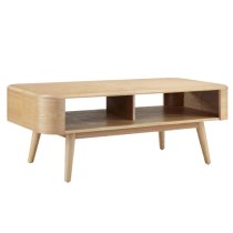 Ocotlan Wooden Coffee Table With Shelf In Oak