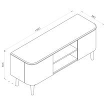 Ocotlan Wooden TV Stand With 2 Doors In Oak