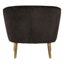 Luxury Round Upholstered Velvet Armchair In Black