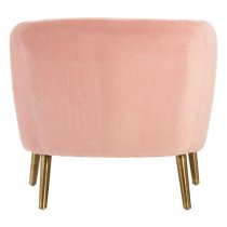 Luxury Round Upholstered Velvet Armchair In Pink