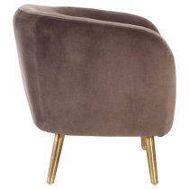 Luxury Round Upholstered Velvet Armchair In Grey