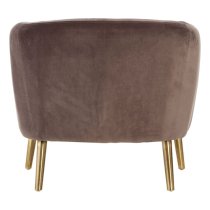 Luxury Round Upholstered Velvet Armchair In Grey