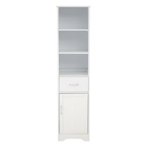 Partland Wooden Tall Bathroom Storage Cabinet In White