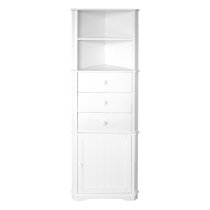 Partland Corner Wooden Storage Unit In White