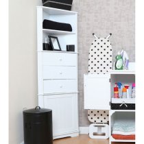 Partland Corner Wooden Storage Unit In White