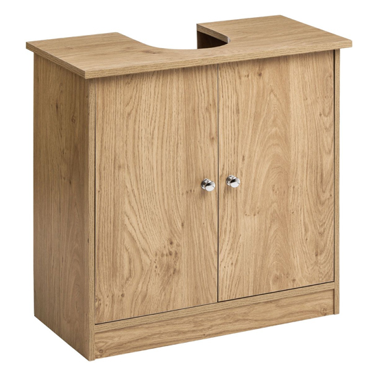 Partland Wooden Under Sink Cabinet In Natural Oak