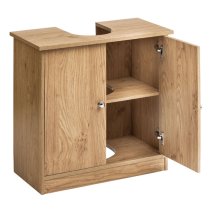 Partland Wooden Under Sink Cabinet In Natural Oak