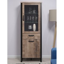 Erbil Wooden Display Cabinet With 2 Doors In Tobacco Oak