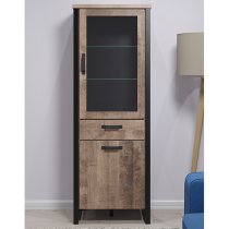 Erbil Wooden Display Cabinet With 2 Doors In Tobacco Oak