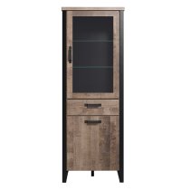 Erbil Wooden Display Cabinet With 2 Doors In Tobacco Oak