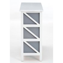 Varmora Wooden Chest Of 6 Drawers In White And Grey