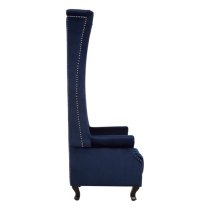 Trento Tall Upholstered Velvet Porter Chair In Midnight Blue