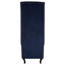 Trento Tall Upholstered Velvet Porter Chair In Midnight Blue