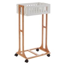 Nusakan Wooden 2 Tier Storage Trolley In White And Natural