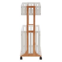 Nusakan Wooden 2 Tier Storage Trolley In White And Natural