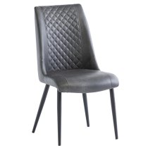 Adora Grey Faux Leather Dining Chairs In Pair