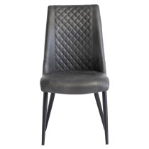 Adora Grey Faux Leather Dining Chairs In Pair