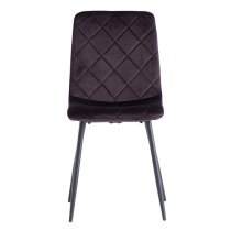 Basia Velvet Fabric Dining Chair In Aubergine