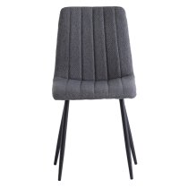 Laney Fabric Dining Chair In Grey With Black Legs