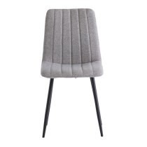 Laney Fabric Dining Chair In Silver With Black Legs