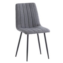 Laney Grey Fabric Dining Chairs With Black Legs In Pair