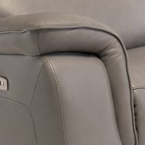 Henrika Faux Leather Electric Recliner Armchair In Grey