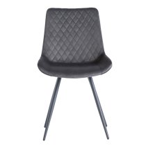 Maija Velvet Dining Chair In Graphite With Black Legs