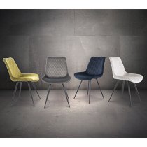 Maija Velvet Dining Chair In Graphite With Black Legs