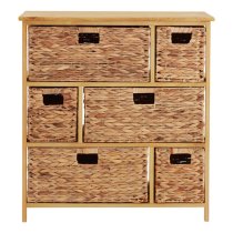 Maize Wooden Chest Of 6 Basket Drawers In Natural