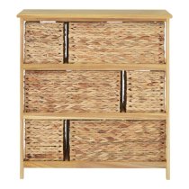 Maize Wooden Chest Of 6 Basket Drawers In Natural