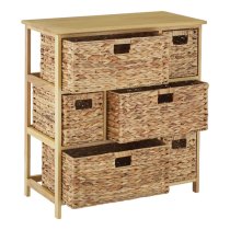 Maize Wooden Chest Of 6 Basket Drawers In Natural