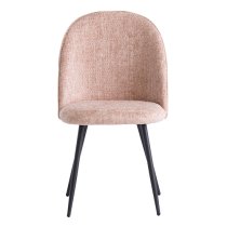 Raisa Fabric Dining Chair In Flamingo With Black Legs