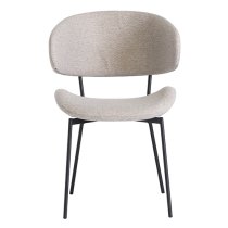 Wera Linen Fabric Dining Chairs With Black Legs In Pair