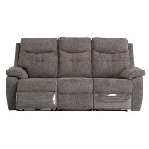 Sotra Fabric Electric Recliner 3 Seater Sofa In Graphite