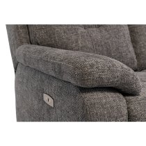 Sotra Fabric Electric Recliner 3 Seater Sofa In Graphite