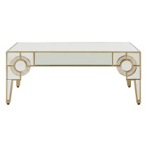 Antibes Mirrored Glass Coffee Table In Antique Silver