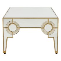 Antibes Mirrored Glass Coffee Table In Antique Silver