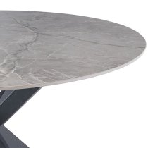 Terri 120cm Round Marble Dining Table In Grey