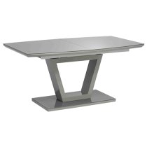 Samson Extending Glass Top High Gloss Dining Table In Grey