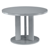 Brambee Glass Grey High Gloss Dining Table 4 Palmen Grey Chairs