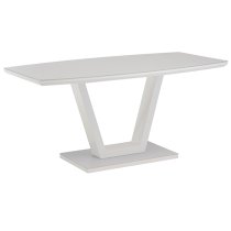 Samson Glass White Gloss Dining Table 6 Sako Grey Chairs