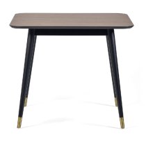 Farica Square Wooden Dining Table In Walnut And Black